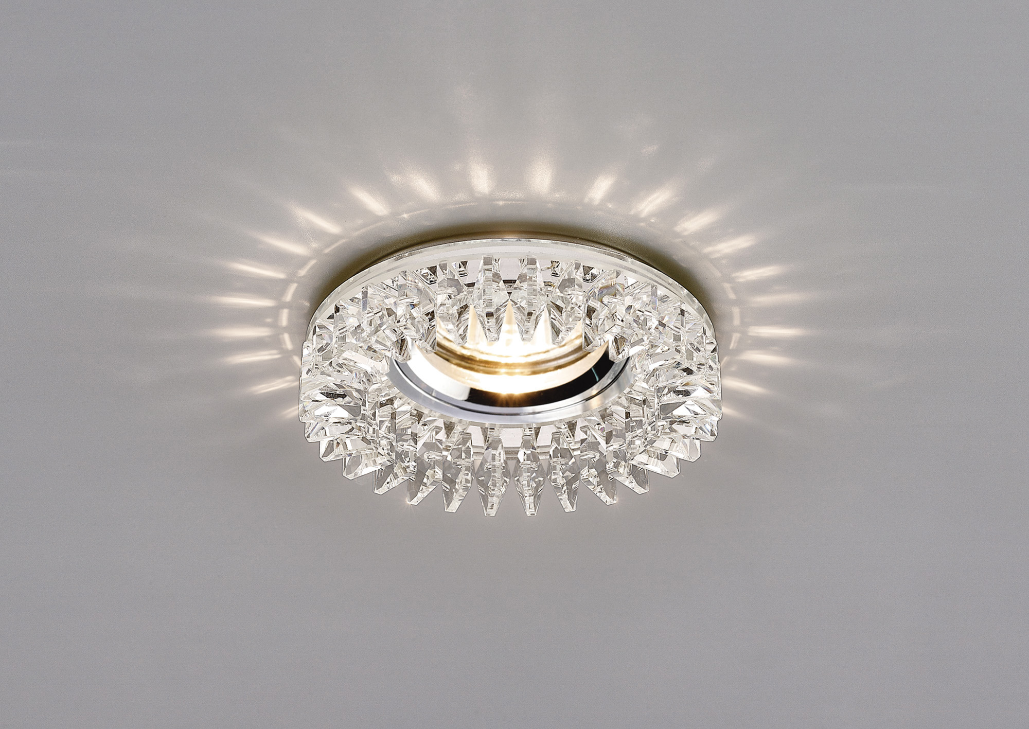 IL30833CH  Crystal Downlight Round With Square Crystals Rim Only